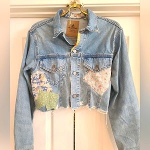 Denimist Floral Patchwork Distressed Jacket